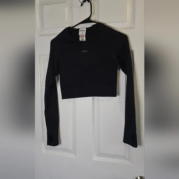 Gymshark Black Flex Long Sleeve Crop Top - Picture 4 of 6